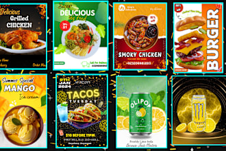 create eye catching burger, pizza, ice cream food posters in one day