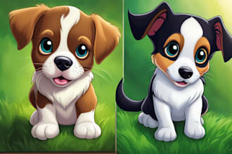 do your lovely pets into disney cartoon portrait