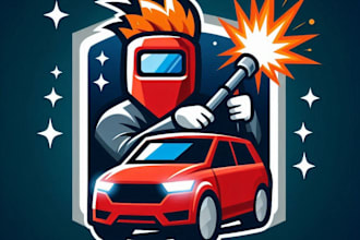 do modern style for welding car mascot logo design for your business page