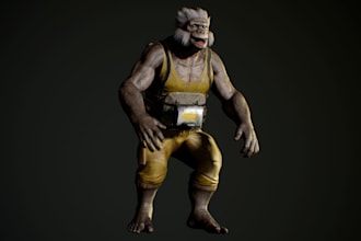 create 3d animal character model for animation and game