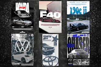 make edgy stunning jdm style poster or flyer for your event