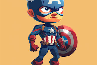 create cartoon characters and superhero for you