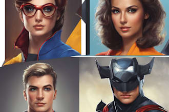 create superhero character or fantasy character portrait of you