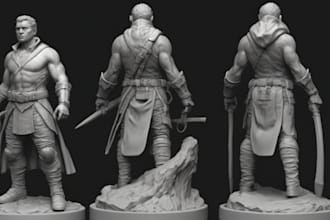 do 3d miniature, 3d model, 3d sculpting, action figure, warhammer40k 3d printing