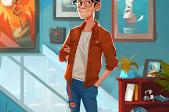 create custom vector 2d cartoon or background illustrations