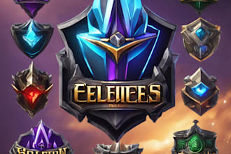 design fantasy initial logo for game, esports, twitch