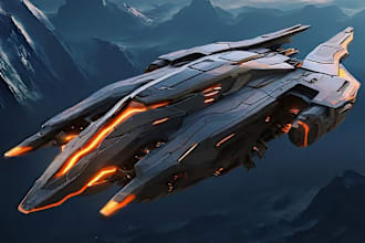 create vehicle and spaceship concept art for you