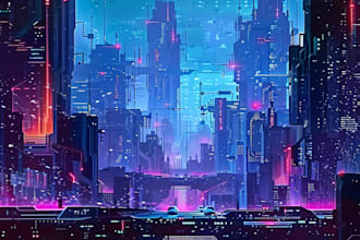 do a futuristic cyberpunk city design from your imagination