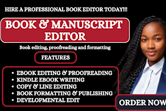do proofreading, copy and line editing for books as developmental ebook editor