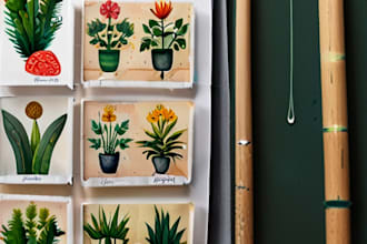 paint a watercolor botanical illustration of plants