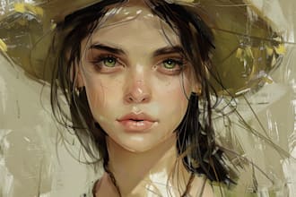 draw digital portrait art oil painting