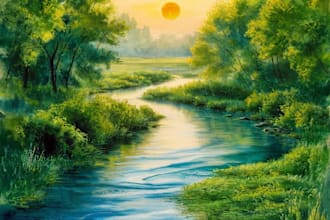 watercolor realistic oil painting