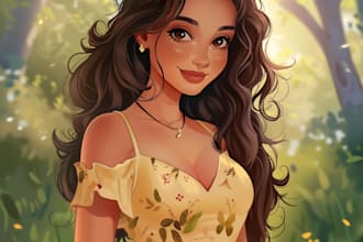 do your cartoon character portrait in disney cartoon style