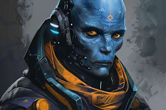 design a professional sci fi character designs
