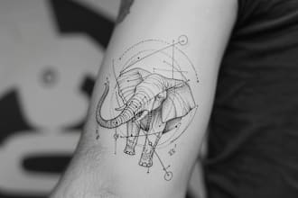do linework and geometric customized linework tattoo design