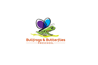 bullfrogs butterflies preschool logo design