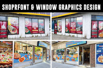 do modern shopfront and window graphics design in 24 hours