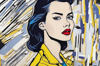 draw pop art portrait in roy lichtenstein style