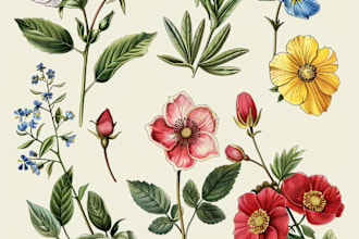 paint digital watercolor botanical illustration