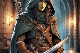 make a d and d character art illustration for you