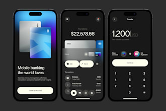 design and develop fintech app, payment app, bank app, finance app, wallet app