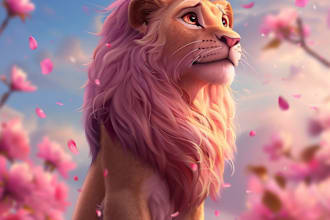 desing a cute, colourful stylized disney style portraits