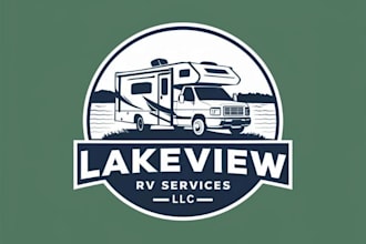 do a modern awesome lake view logo creation for you