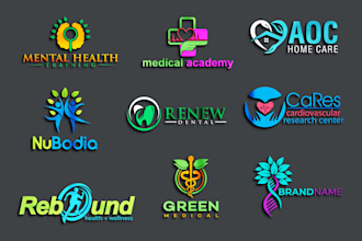 design medical, healthcare, dental, clinic, home care, and pharmaceutical logo
