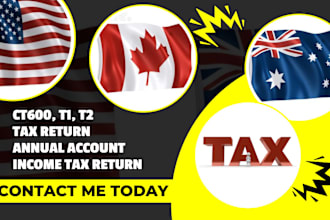 file uk ct600, canadian tax return t2, t1 canadian personal income tax return
