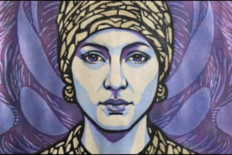 draw a custom portrait in linocut style for you