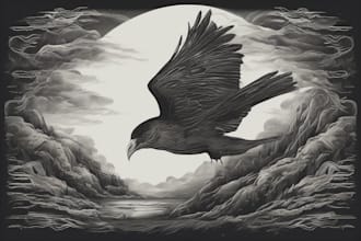 draw dark art illustration with engraving style