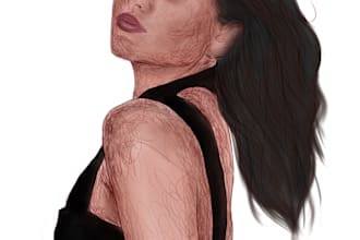draw a digital pencil scribble art portrait