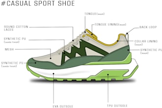 do footwear design, sneakers, sports and other types of footwear