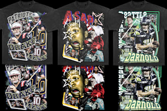 design a custom vintage 90s bootleg rap tee in 24 hours