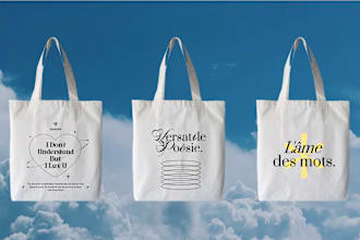 create premium typography tote bags design for your brand