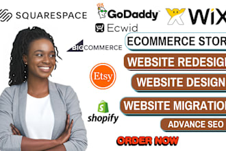 squarespace godaddy wix redesign carrd website shopify bigcommerce ecwid store