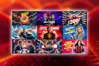 design attractive eye catchy youtube thumbnail