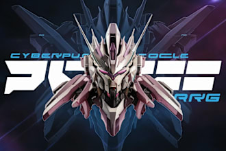create futuristic cyberpunk style or mecha logo for you