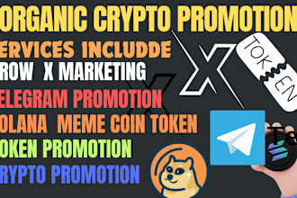 do organic crypto twitter x promotion,telegram marketing,sol,nft for real growth