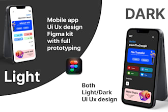 make app UI design, ux design with prototype by figma and xd