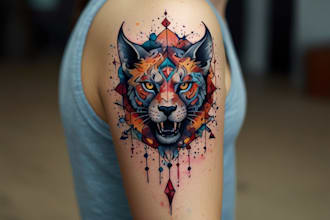 create a watercolor tattoo design