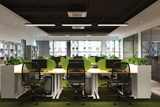 do interior design 3d rendering office, coffee shop, gym