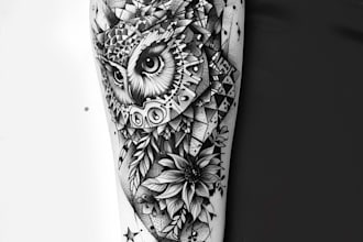 draw a professional tattoo sleeve design