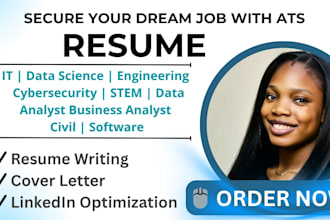 write civil chemical data science tech cybersecurity biomedical and IT resume