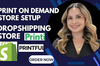 design printful printify print on demand shopify dropshipping store etsy store