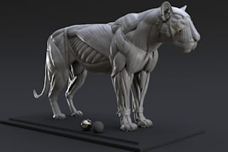 model 3d dogs, cats, horses creatures and more for 3d printing and animation