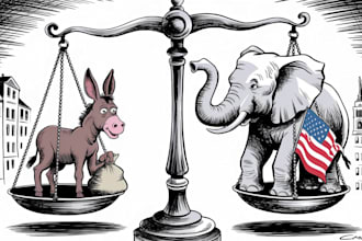 create a political or satirical cartoon