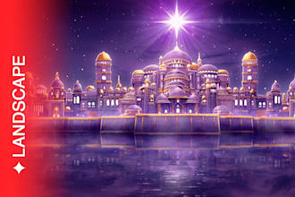 draw fantasy background and landscape