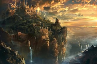create a environmental concept art and illustrations