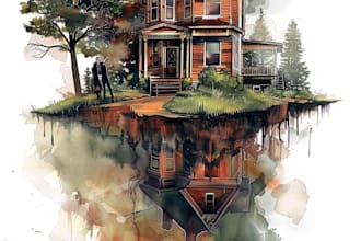make  a custom house portraits in watercolor